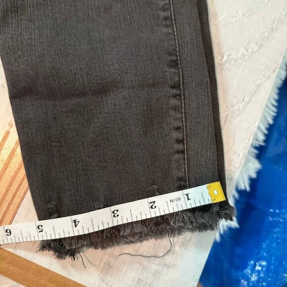 Madewell 9" Mid Rise SKINNY Exposed Button Fly Jeans Raw Hem Size 32 Stretch - Picture 12 of 15